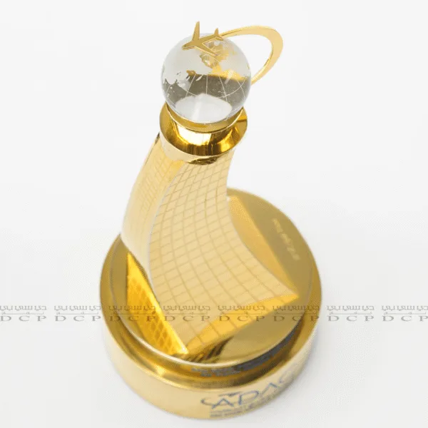 Metal Trophy with Crystal Glob