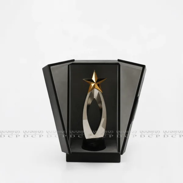 Acrylic with Brass and Top Star Trophy