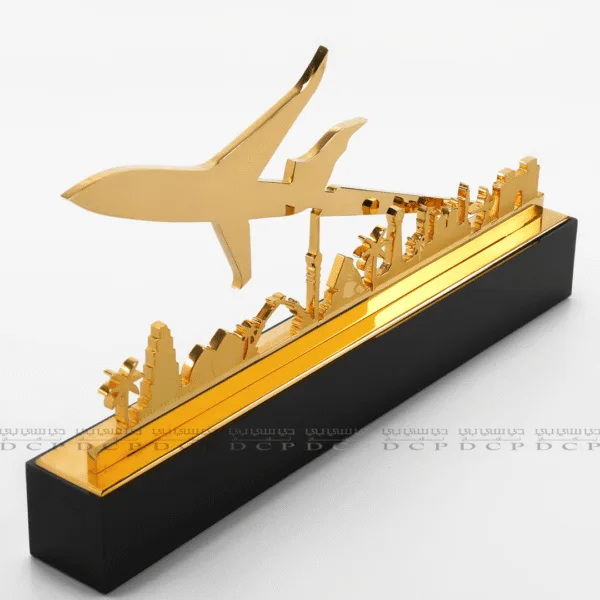 Golden Elegance Metal Cut-Out Trophy