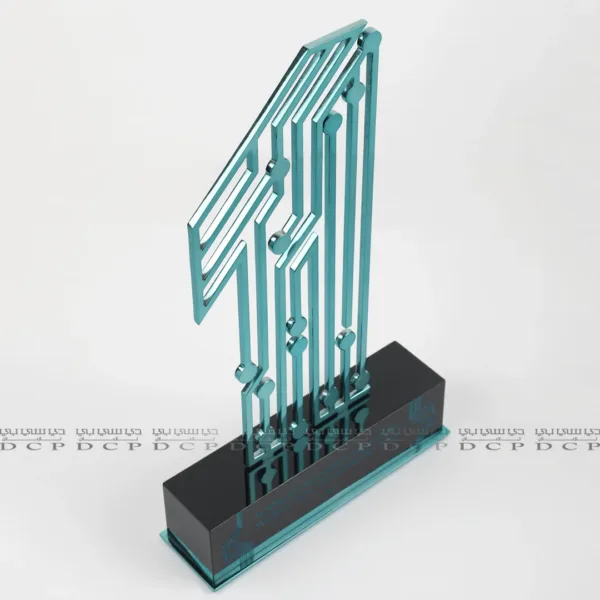 Brass Coating Number 1 Trophy with Acrylic Base