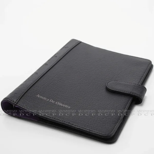 Full view of a professional PU leather document file folder, ideal for business use and organization