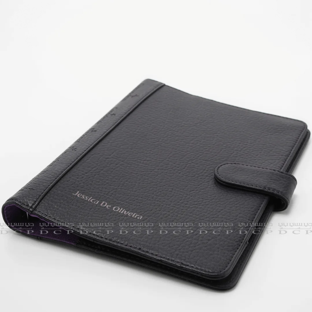 Full view of a professional PU leather document file folder, ideal for business use and organization