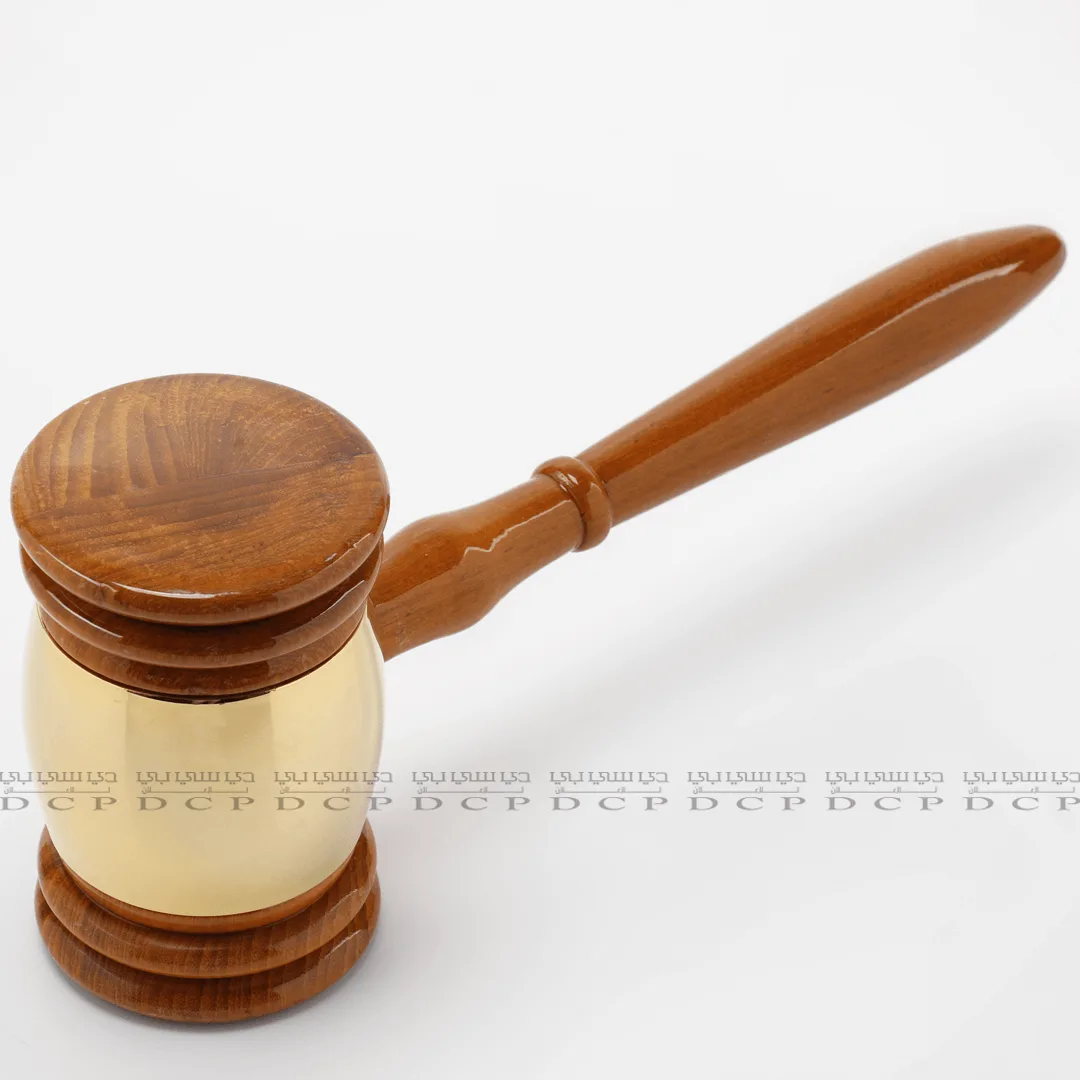 Full view of a premium wooden gavel with a polished finish, ideal for ceremonial and official use