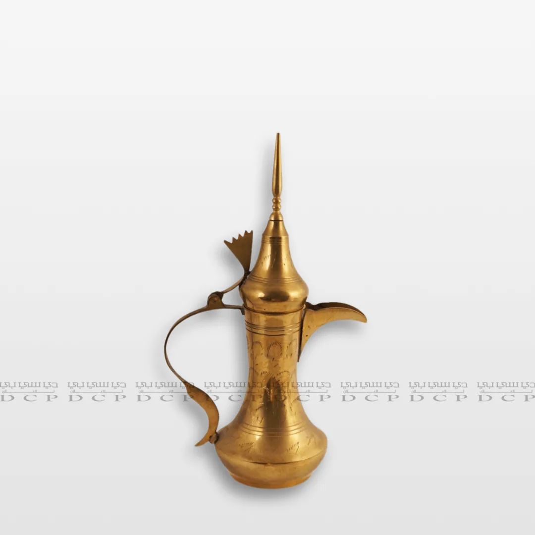 Full view of the Gold-Plated Dallah Tea Pot, showcasing its traditional design and radiant gold finish