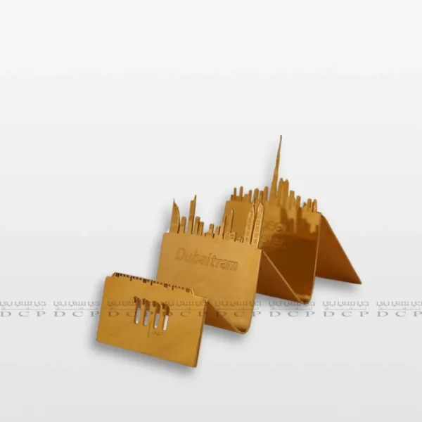 Full view of the Dubai Tram Model in Brass Gold Finish, showcasing its intricate detailing and elegant gold coating