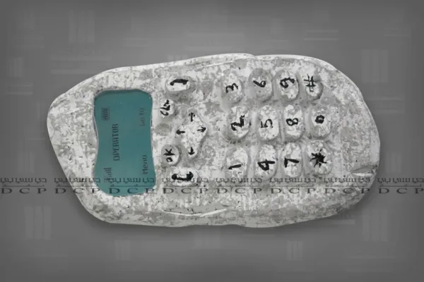 3D Gypsum Mobile Model 3D Gypsum Mobile Model showcasing intricate detailing and a sleek, minimalist design in natural white gypsum