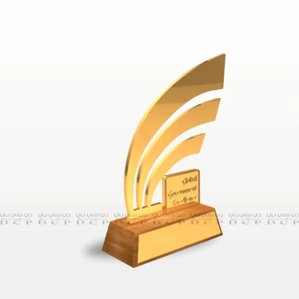 Brass Wings Trophy with Gold Plating Brass Wings Trophy with Gold Plating