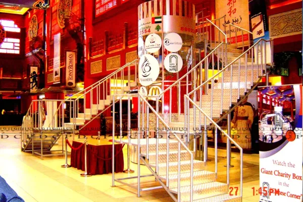 Professional Exhibition Stand Design by DCP Full view of a professional exhibition stand designed to attract attention with bold branding and functional layout